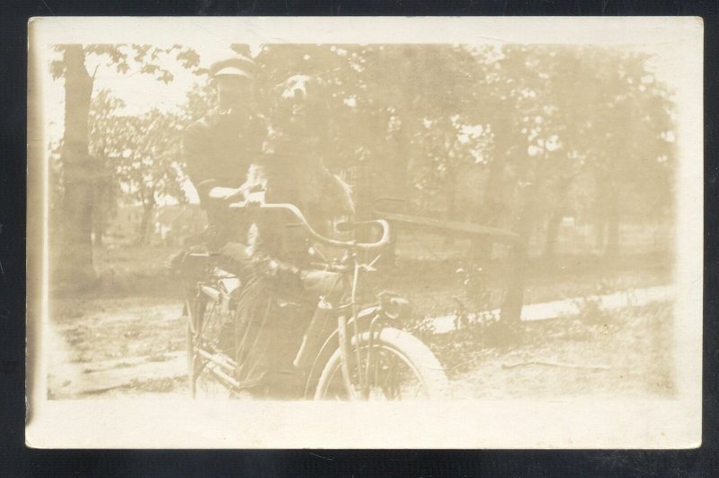 RPPC VINTAGE INDIAN MOTORCYCLE MOTORBIKE VINTAGE REAL PHOTO POSTCARD