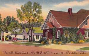 J76/ Pocatello Idaho Postcard Linen Bidewell's Auto Court Motel 218