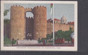 SPAIN, BARCELONA INTERNATIONAL EXPOSITION, FRONT GATE,1929 ppc., used.to USA