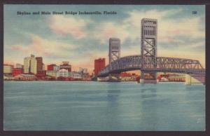 Skyline,Main Street Bridge,Jacksonville,FL Postcard 