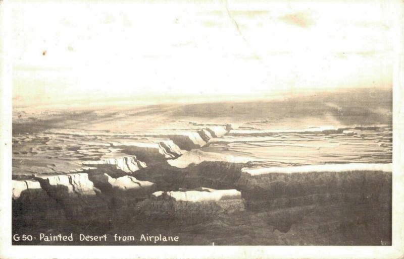 USA Painted Desert from Airplane North Rim REAL PHOTO 02.70