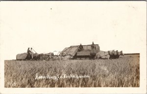 RPPC Occupational Harvesting in North Dakota c1910 Farming Postcard Y5