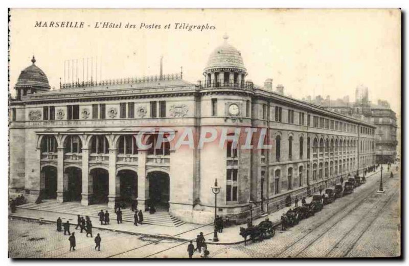 Old Postcard Marseille L & # 39Hotel Telegraphs Post and