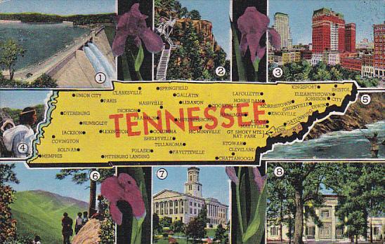 Multible Views Of Tennessee With Map