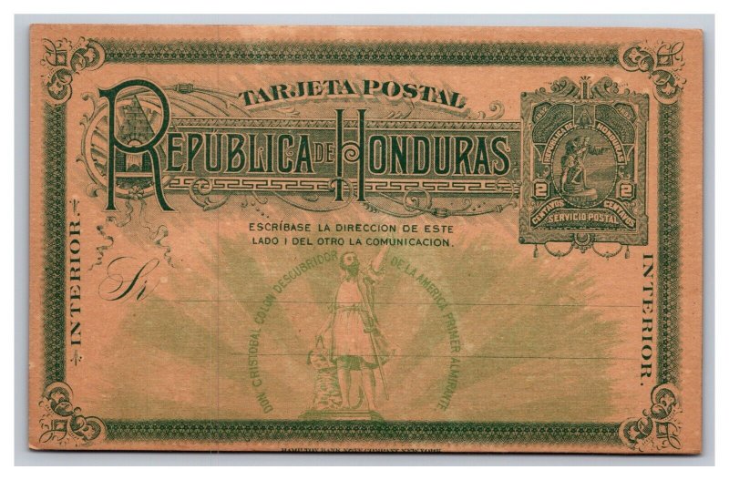 Vintage Early 1900s Private Mailing Postal Card Honduras Green Unsigned Unposted