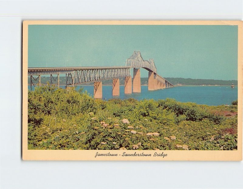 Postcard Jamestown-Saunderstown Bridge Rhode Island USA