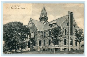 1908 Stone Hall East Northfield Massachusetts MA Cambridge Station Postcard 