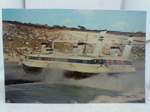 New Vintage Postcard Hovercraft Landing at Dover Kent 1970s