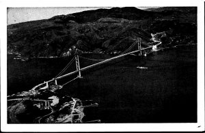 Plane View-Golden Gate Bridge-San Francisco CA California Vintage Postcard 