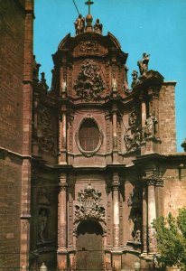 Postcard Cathedral Main Door Parish Church Barraque XVIII Cycle Valencia Spain
