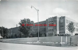 5 Postcards, Atlantic Iowa, RPPC, Various High School Views, Photo