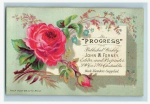 1880s Progress Weekly Newspaper John W. Forney P221