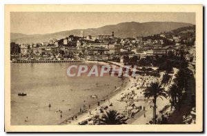 Postcard Old Cannes Croisette and Mount Knight