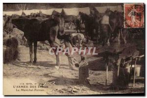 Old Postcard Horse Riding Equestrian L & # 39armee Indies Le Marechal Ferrant...