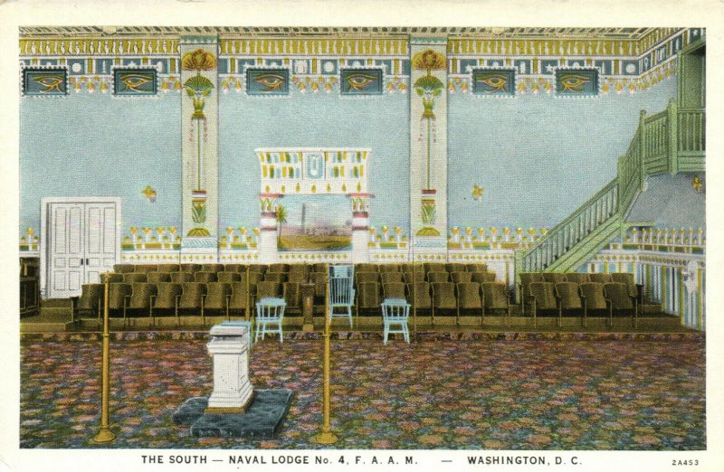 PC CPA FREEMASONRY, WASHINGTON D.C. , NAVAL LODGE, SOUTH, Postcard (b16083)