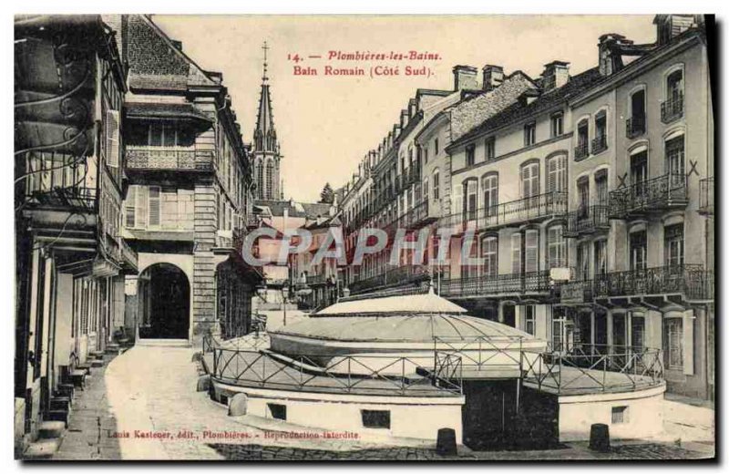 Old Postcard Plombieres Les Bains Roman Bath