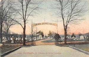 E59/ Urichsville Ohio Postcard c1910 Entrance Union Cemetery