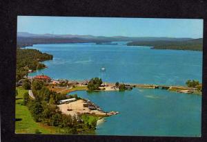 ME Aerial View Long Lake in Naples Maine Postcard PC, Carte Postale