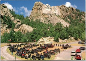 Sturgis Rally with Mt. Rushmore in background South Dakota postcard