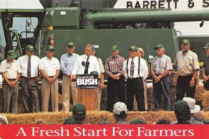 George Herbert Walker Bush A Fresh Start For Farmers View Postcard Backing 