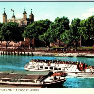 c1970s London, England River Thames Tower of London Boat Tour Chrome 4x6 PC M19