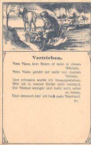 Germany assistance for migrants propaganda vintage postcard