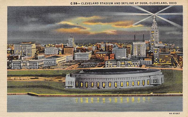 Municipal Stadium Cleveland, Ohio Base Ball Baseball Stadium  Post Card Unused