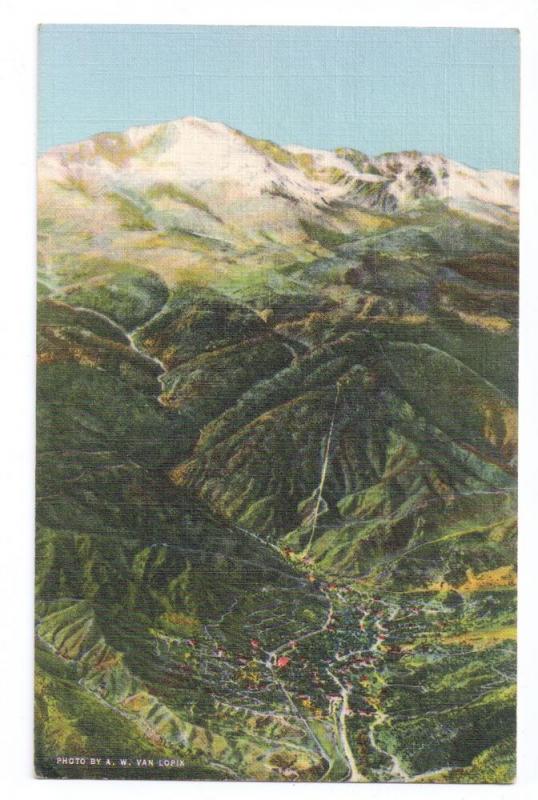 Manitou Springs Pikes Peak Colorado 1942 Curteich Linen