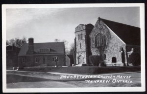 Ontario RENFREW Presbyterian Church & Manse - CYKO stamp box RPPC