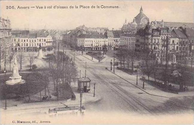 Belgium Anvers Vue a vol d'oiseau de la Place de la Commune