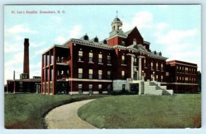 GREENSBORO, North Carolina NC ~ ST. LEO'S HOSPITAL ca 1910s   Postcard