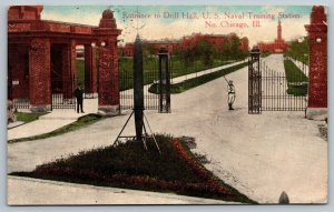 US Navy Postcard -  Drill Hall - US Naval Training  Chicago, Illinois - 1912