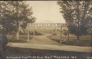 Hampden ME Dorothea Dix Park c1910 Real Photo Postcard