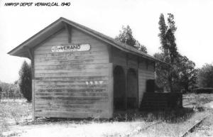 Verano California 1940 NWP/SP train depot real photo pc Z49769