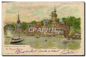 Old Postcard Fancy transparent map Paris Universal Exhibition of 1900