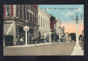 CARTHAGE MISSOURI DOWNTOWN SQUARE STORES MO. VINTAGE POSTCARD