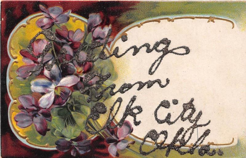 D87/ Elk City Oklahoma Ok Postcard 1909 Greetings from Elk City