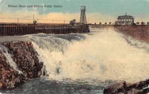 Milner Falls Idaho Dam Water Tower Antique Postcard K20282