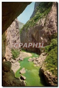 Modern Postcard Gorges of Verdon Picturesque Deep gorges Samson Corridor Exit