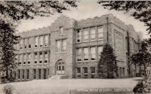 Media, Pennsylvania - A view of the Media High School - in 1955