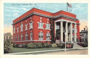 Oshkosh Wisconsin Elks Club Antique Postcard J44754