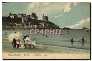 Old Postcard The Dinard Beach and Malouine