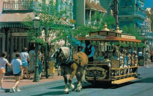 Walt Disney World Trolley Ride Main Street Vintage Postcard 07.43