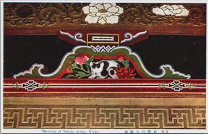 Japan Sleepycat of Tosho Shrine Nikko Vintage Postcard C160