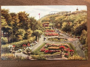 1910 Scarborough A R Quinton Italian Gardens Salmon Series Water Color Postcard