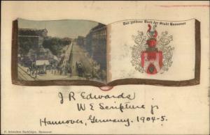 OPF Hannover Germany View - Book Motif c1904-5 Real Photo Postcard