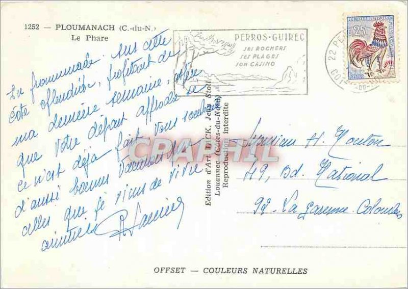 Postcard Modern Ploumanach (C N) Lighthouse