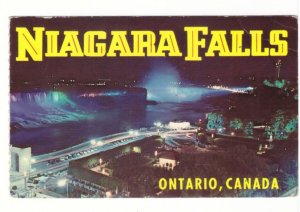 Illuminated Niagara Falls, Ontario, Vintage Chrome Aerial View Postcard #2