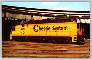 Western Maryland #40, Chessie System Locomotive, 1973, Hagerstown MD, Postcard