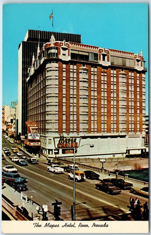 1971 Reno, NV Downtown Mapes Hotel Casino Harold Car Bridge Chrome Teich PC A237